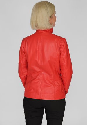 Leather jacket - lava red