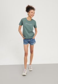 Even&Odd by Zalando - 2 PACK - Print T-shirt - teal/black Thumbnail Image 1