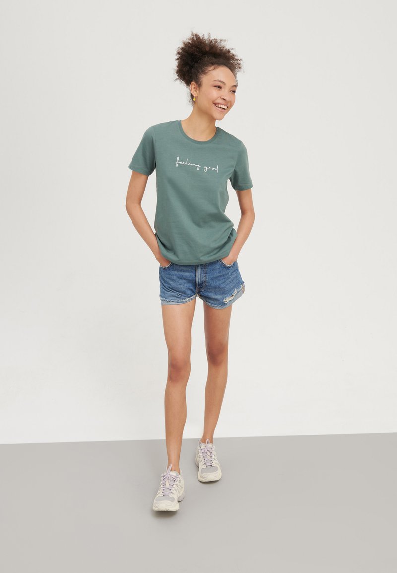 Even&Odd by Zalando - 2 PACK - Print T-shirt - teal/black, Enlarge