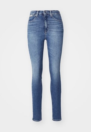 Calvin Klein Jeans HIGH RISE - Jeans Skinny Fit - denim dark