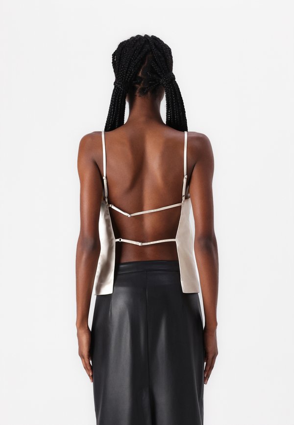 Satin Open-Back Apron Top - Top4