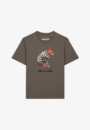 watapparel, TOUR DE FRANZ - Print T-shirt - mocha