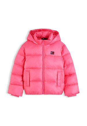 Tommy Hilfiger, HOODED SHINY PUFFER JACKET UNISEX - Vinterjakker - exotic pink