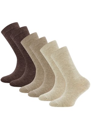 KIDSSOCKS UNISEX 6 PACK - Calze - off-white/brown