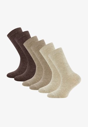 KIDSSOCKS UNISEX 6 PACK - Čarape - off-white/brown