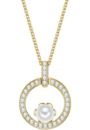 MIT MUSCHELKERNPERLE ZIRKONIA - Kaulakoru - gelbgold