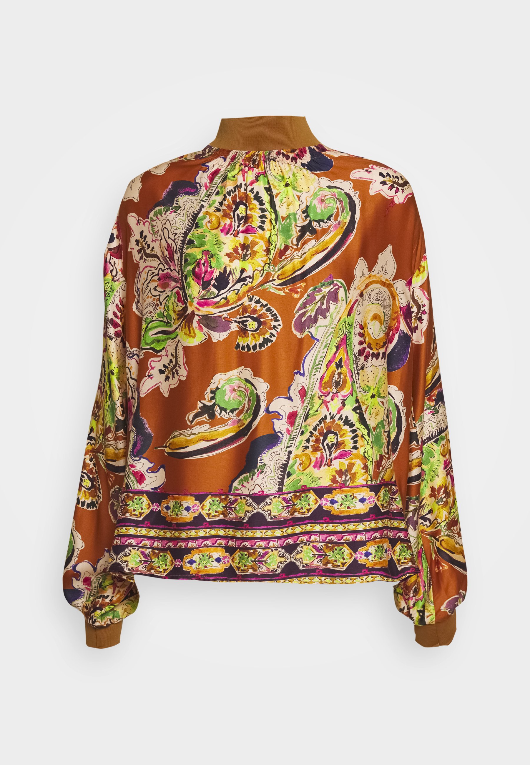 Emily Van Den Bergh Bluse Camel Multicolour Orange Zalando De
