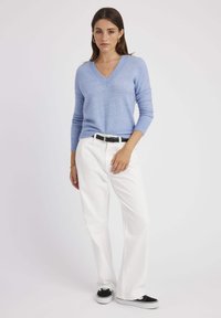 BZB COL V UNI - Pullover - bleu moyen