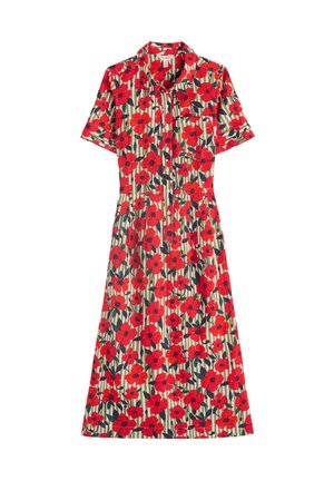 Seasalt Cornwall Robe chemise - red stripey floral moss