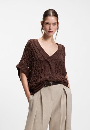 BOSS FEONIA - Μπλουζάκι με στάμπα - dark brown