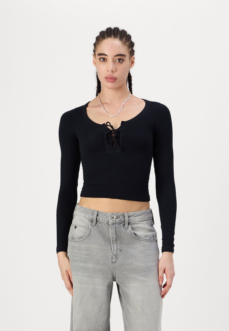 BDG Urban Outfitters KNOCKOUT BABY - Top dugih rukava - black