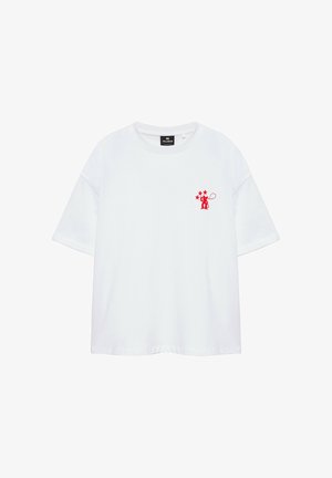 PULL&BEAR, COWBOY GRAPHIC AND EMBROIDERED BOXY-FIT - T-SHIRT - T-shirt imprimé - white