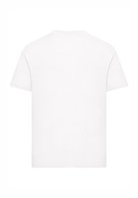 White short-sleeve T-shirt, made from soft cotton, featuring a crew neck and a relaxed fit, with a smooth texture and no visible patterns.