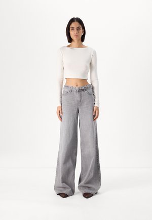 VMANNET WIDE BELT - Wide Leg - medium grey denim