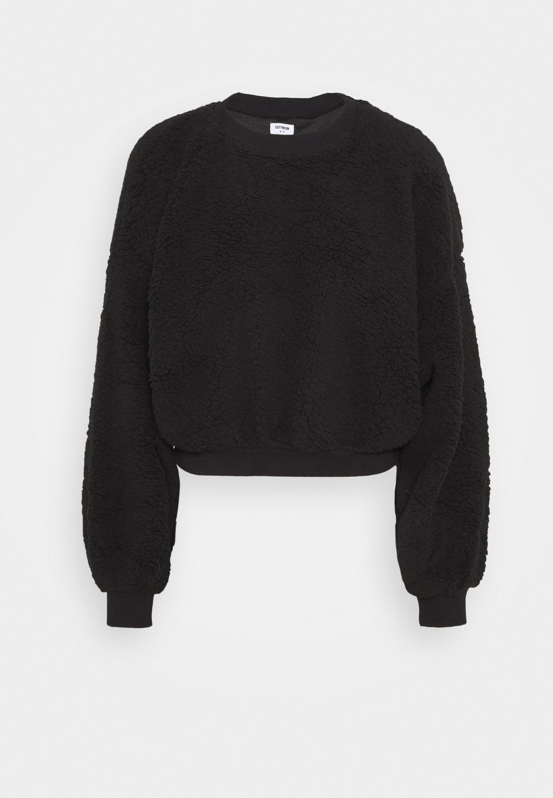 black balloon sleeve sweater