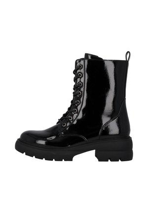 Platform ankle boots - schwarz lack