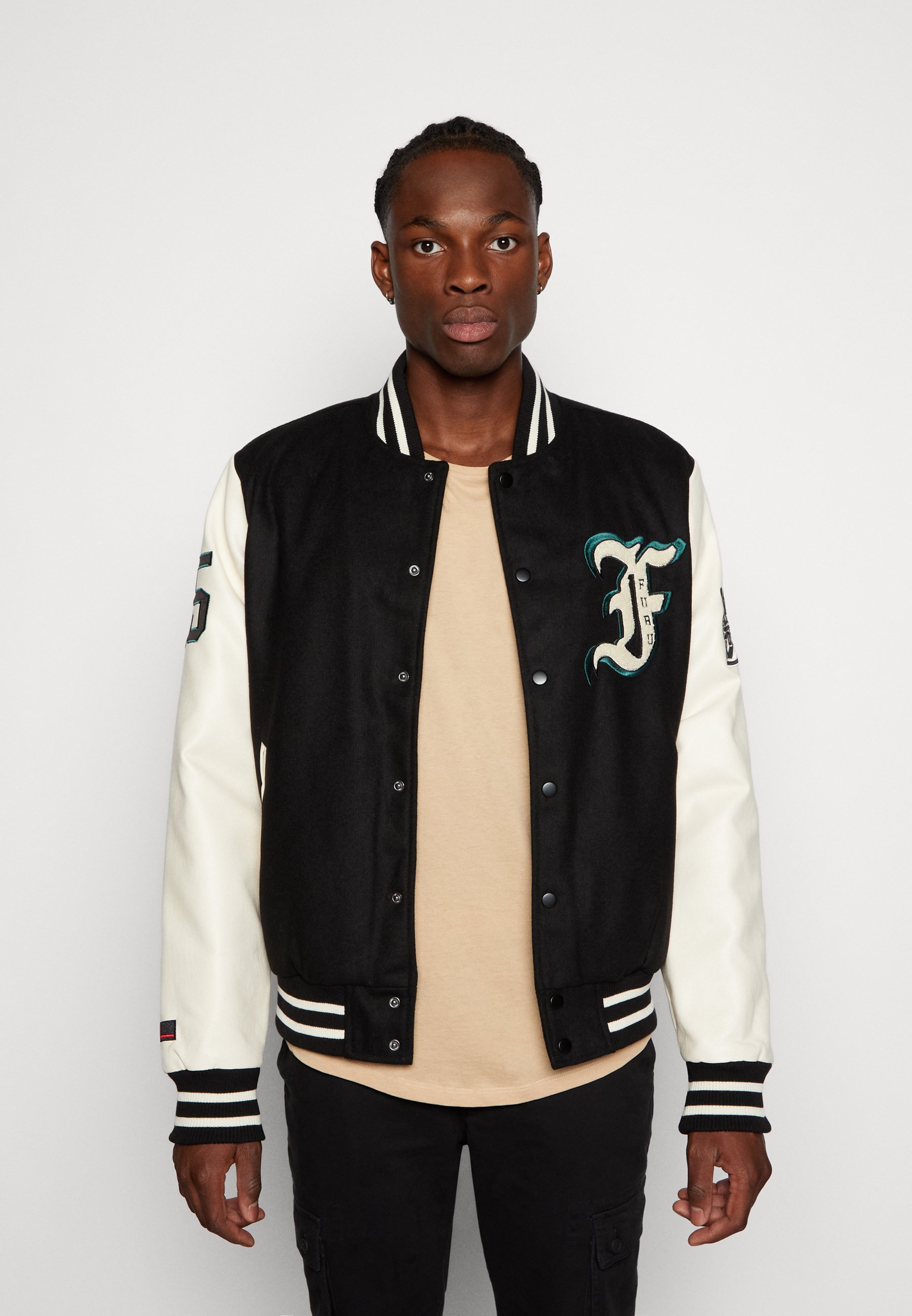 FUBU Tribal Men's College Jacket Black White, L