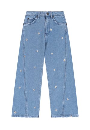 WEITE MIT STICKEREI - Relaxed fit jeans - blau