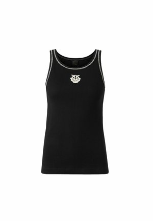 Pinko, BITETTO CANOTTA COSTINA LOGO TEXAS - Débardeur - nero bianco-zz