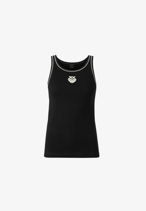 Pinko, BITETTO CANOTTA COSTINA LOGO TEXAS - Débardeur - nero bianco-zz