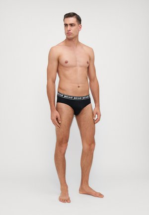 Svarta herrboxershorts med ett kontrasterande elastiskt midjeband som pryder "justcavalli"-logotypen, med en figursydd design och slät textur.