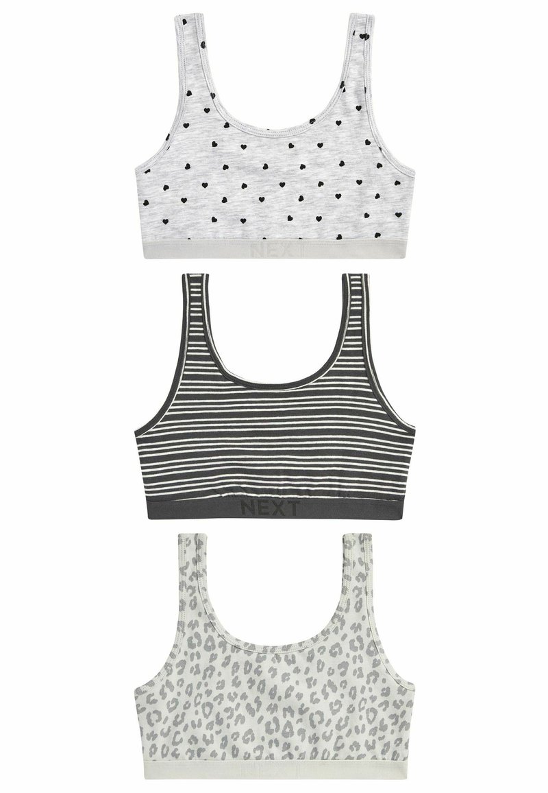 Next 3 PACK CROP - Top - white grey spots