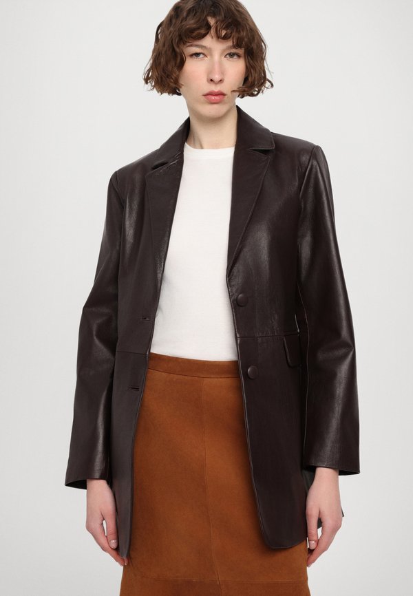 ELSIE - Leather skirt - tobacco4