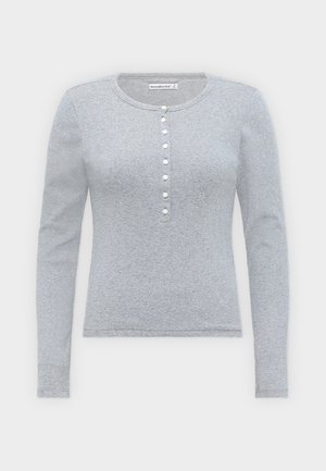 Abercrombie & Fitch, VINTAGE RIB CREW HENLEY - Блуза с дълги ръкави - grey
