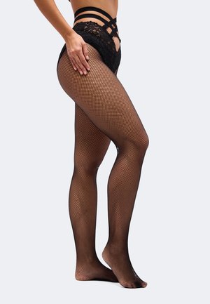 Ann Summers, BUM FISHNET TIGHTS - Collants - black