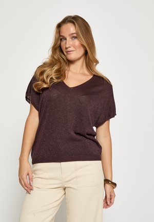 CARLINA BATSLEEVE - Základné tričko - fudge purple met.