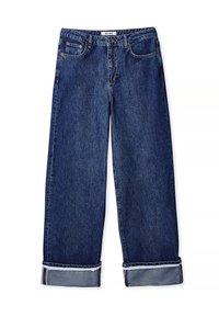 FOLD UP LOOSE  - Flared jeans - mid blue