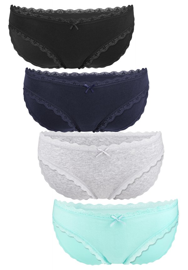 4ER PACK COTTON PANTYSLIP MIT SPITZE - Slip