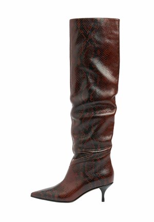 Høje støvler/ Støvler - brown snake printed calf