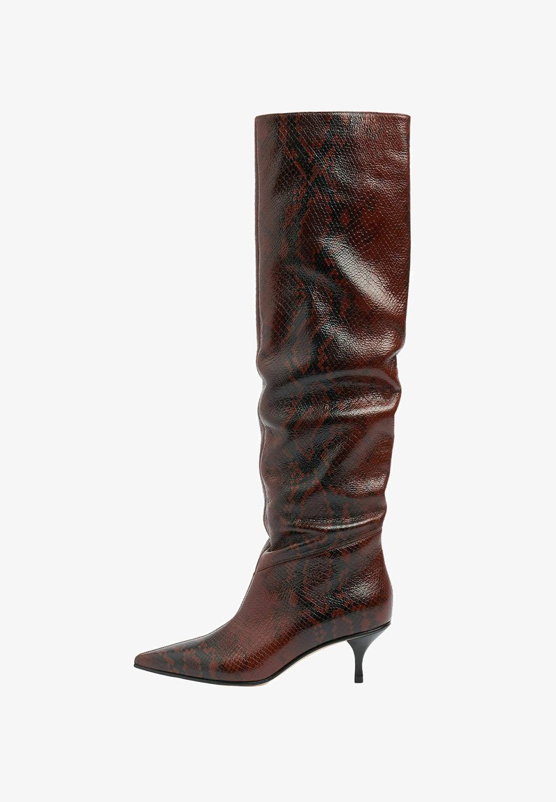 Scarosso Bottes - brown snake printed calf