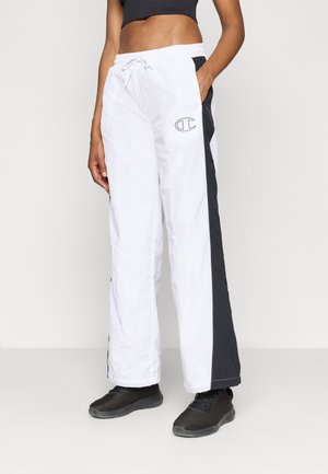 STRAIGHT HEM PANTS - Tracksuit bottoms - white/black
