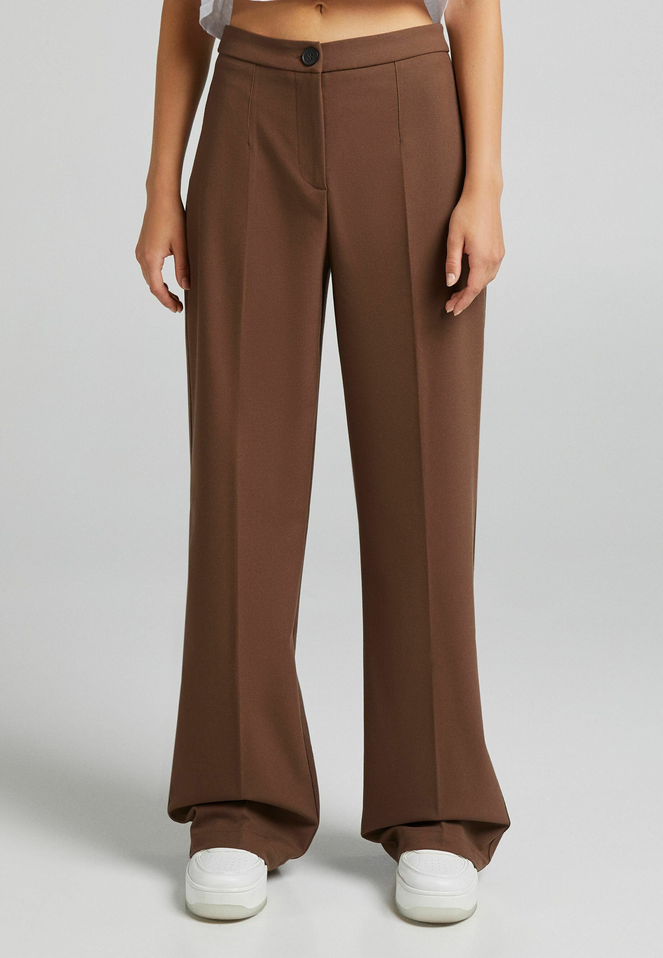 Bershka WIDE LEG - Broek - brown/Bruin - Zalando.nl