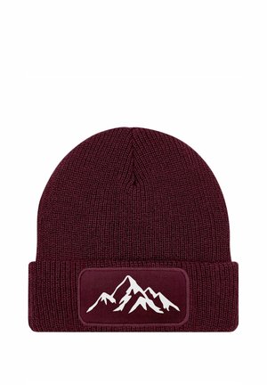 MIT PATCH BERGE NATUR  - Beanie - bordeauxrot