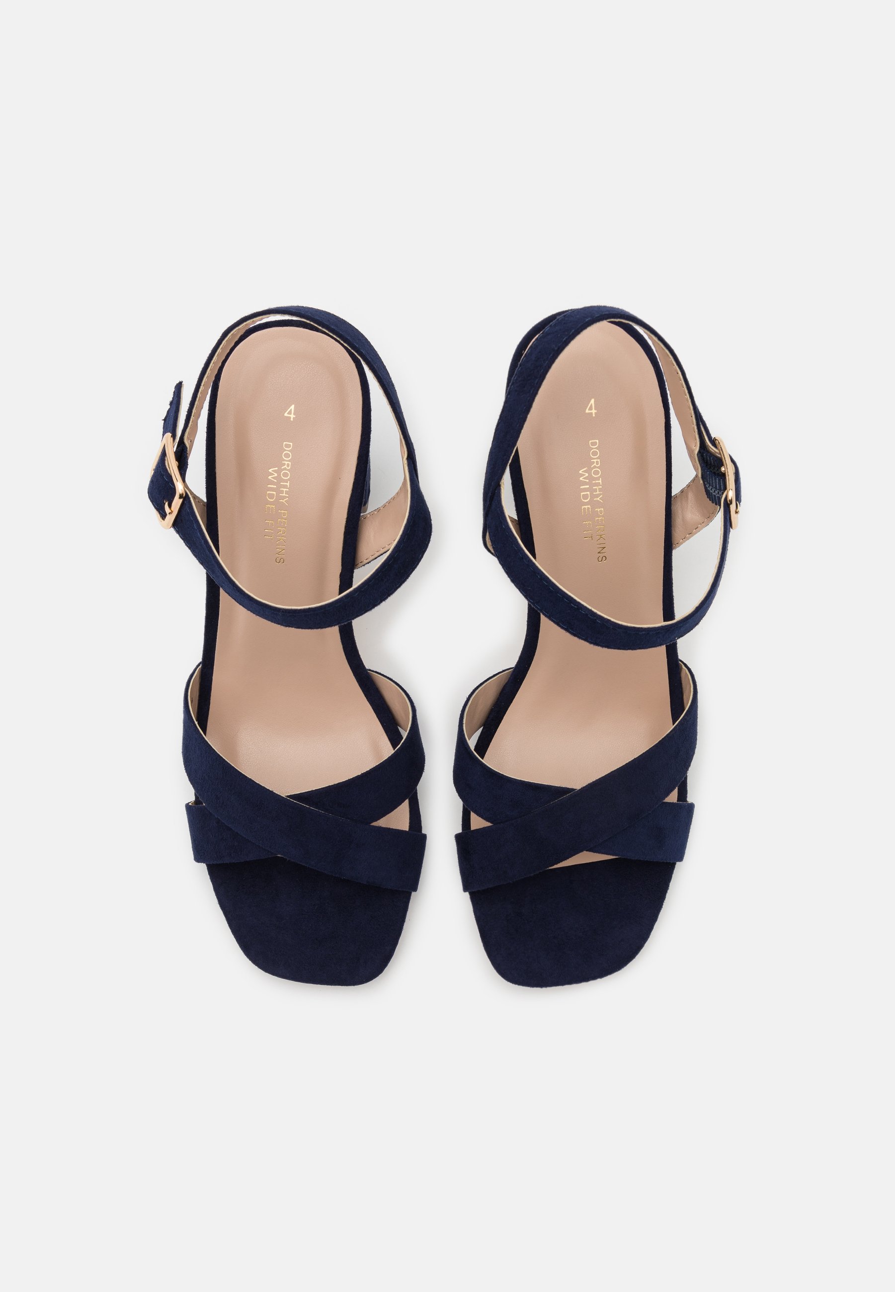 navy heeled sandals wide fit