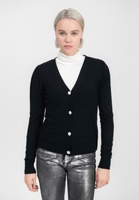 INFLUENCER V-NECK WITH PUFFED SLEEVES - Cardigan - black