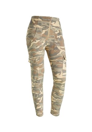 STILE CON VITA ALTA IN CAMO - Pantalones cargo - beige mimetico