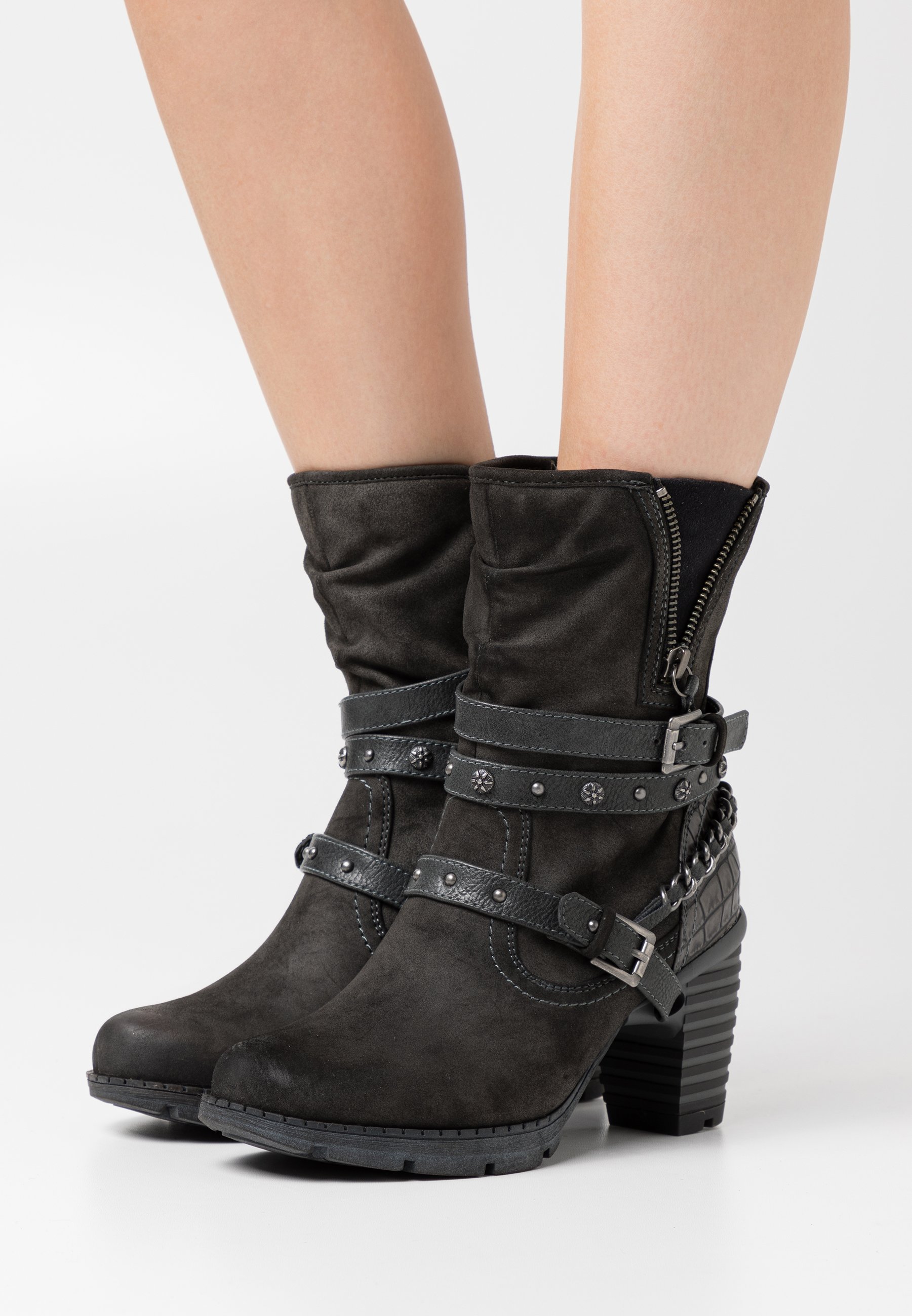 Mustang Cowboy-/Bikerlaarsjes - dunkelgrau/Donkergrijs - Zalando.nl