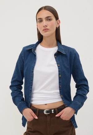 OVS, SLIM-FIT DENIM SHIRT - Blusa - denim blue