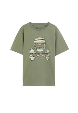 Scalpers, SCALPERS SCETNIC SKULL TEE KIDS - Camiseta estampada - khaki