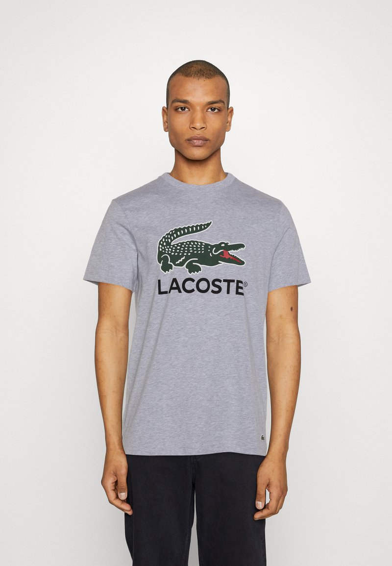 Lacoste Apdrukāts T-krekls - silver chine
