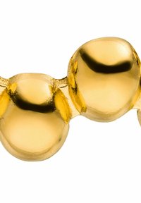Armband in Goldfarbe mit runden Perlen mit glänzender Oberfläche, verbunden durch glatte Glieder, die ein einheitliches, strukturiertes Muster bilden.
