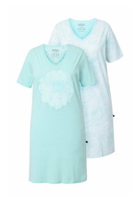 Ulla Popken 2 PACK SLEEP - Camicia da notte - light mint green
