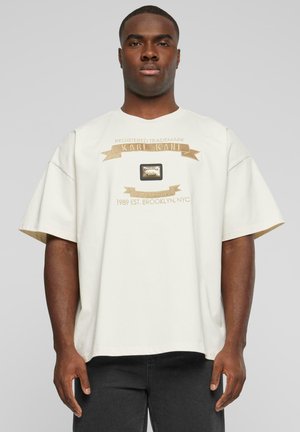 PLATE BOXY - Tričko s potlačou - off white