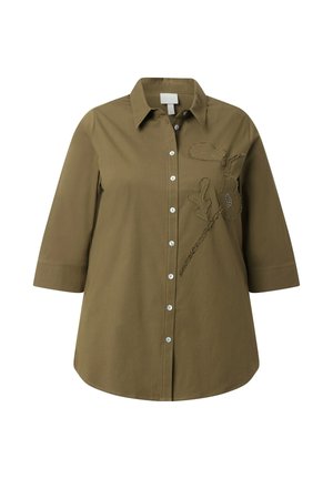 Ulla Popken, Overhemdblouse - oliv