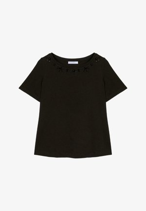 Luisa Viola, T-SHIRT RICAMATA - T-shirt print - nero