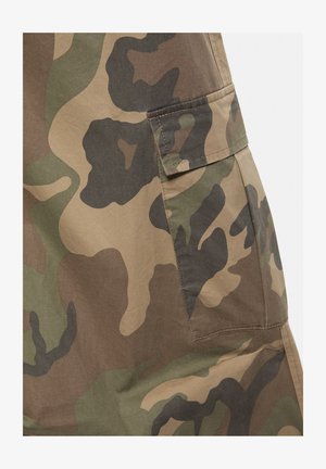 PULL&BEAR, PRINTED PARACHUTE TROUSERS - TROUSERS - Pantalon cargo - khaki